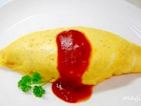 おうちカフェ♪基本のオムライス。包み方のコツも♪